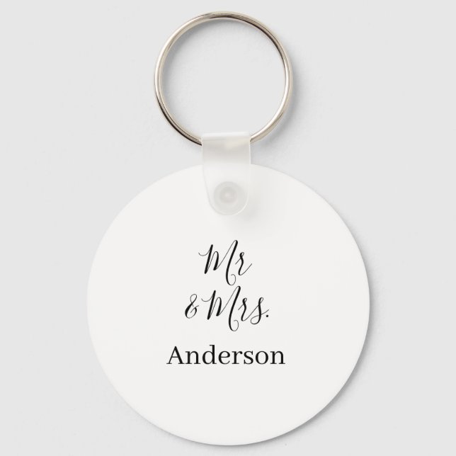 Chaveiro Sr. & Sra. adicionar nome da família data ano casa (Frente)