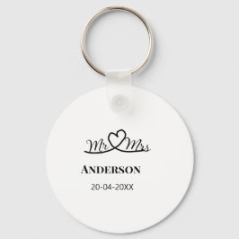 Chaveiro Sr & Sra adicionar sobrenome data ano lembrança de