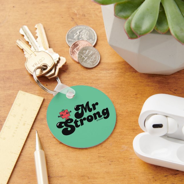 Chaveiro Sr. Strong | Letra de peso e bolhas (Mesa)