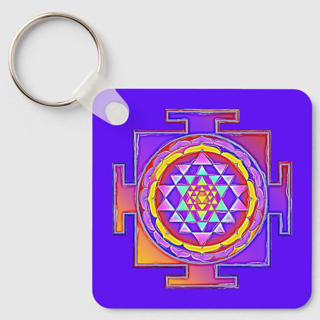 Chaveiro Sri Yantra - Símbolo hinduísmo Design 1 (Frente)