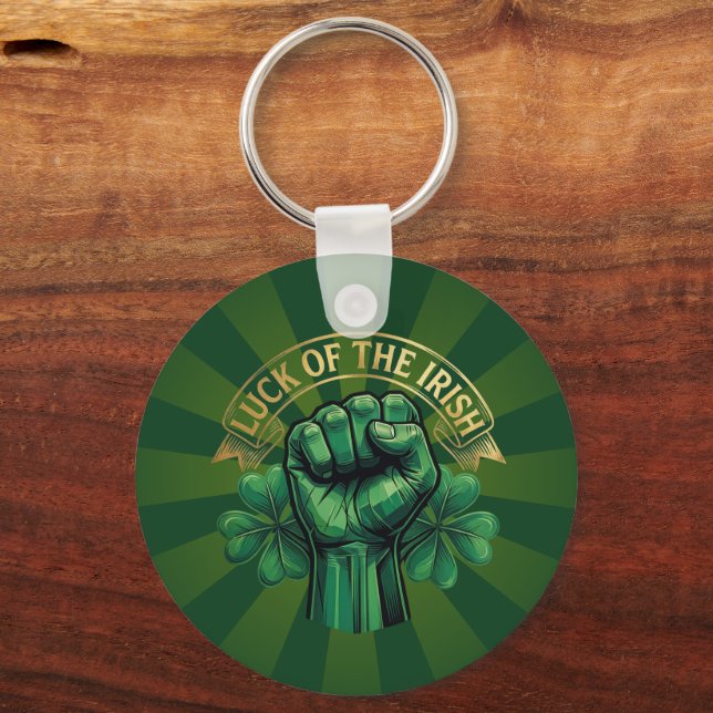 Chaveiro St. Patrick’s Day Luck of the Irish Fist Shamrock (Frente)