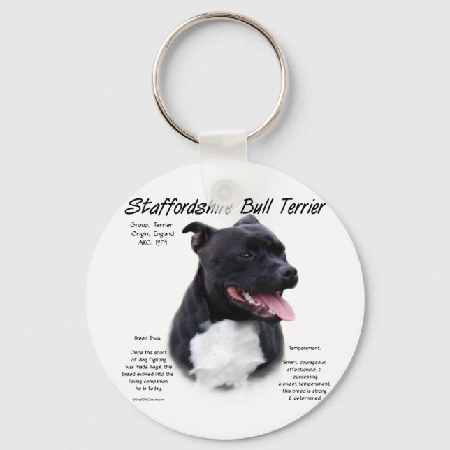 Chaveiro Staffordshire Bull Terrier History Design (Frente)