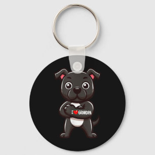 Chaveiro Staffordshire Bull Terrier I Love Grandpa Funny Do