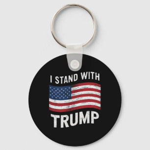 Chaveiro Stand With Trump American Flag Men Mulher Usa Vint