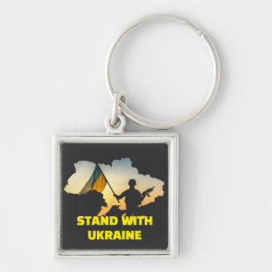 Chaveiro Stand with Ukraine with map Keychain
