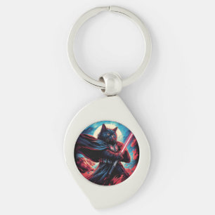 Chaveiro Stardust Samurai Guerreiro de Gato Cósmico