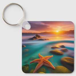 Chaveiro Starfish na praia no Dawn