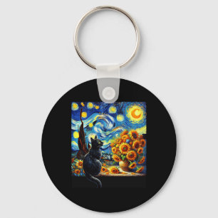 Chaveiro Starnight Vincent Van Gogh Sunflower Cat Lover