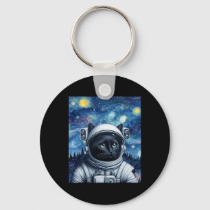 Chaveiro Starry Night Cosmic Cat Astronauta Art