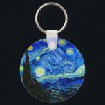 Chaveiro Starry Night por Van Gogh<br><div class="desc">Vincent van Gogh - Starry Night pintado na Rua Remy,  França em 1889,  Impressão de Belas Artes. Esta imagem foi digitalmente aprimorada para restaurar as cores originais,  brilhantes e ousadas - um presente perfeito para qualquer amante de arte!</div>