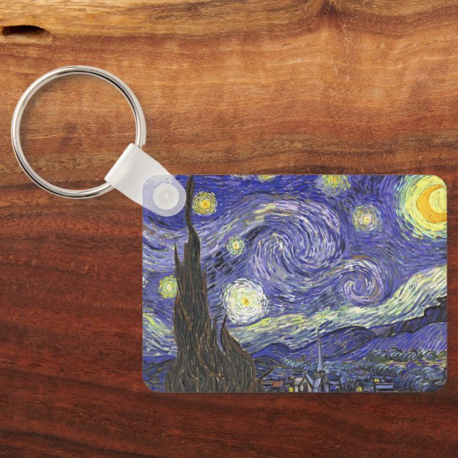 Chaveiro Starry Night por Vincent van Gogh (Verso)