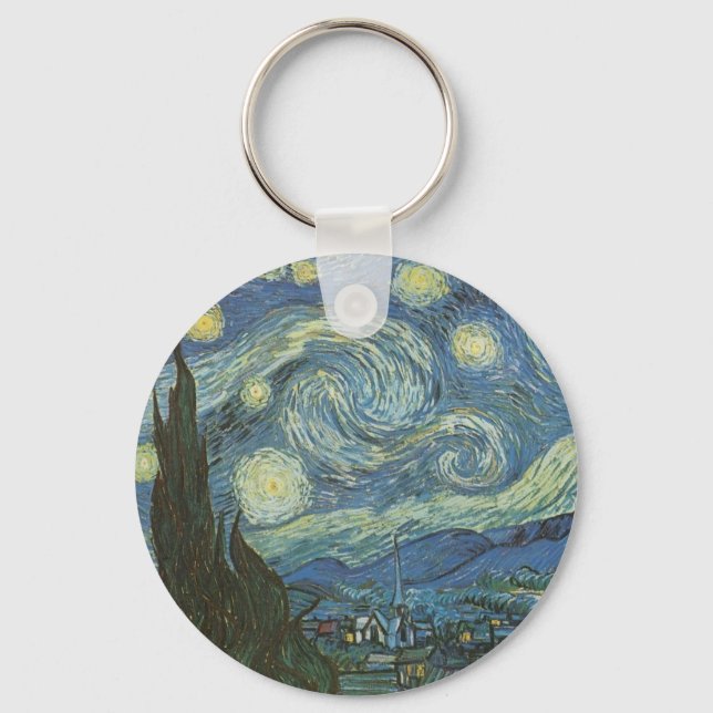 Chaveiro Starry Night por Vincent Van Gogh (Frente)