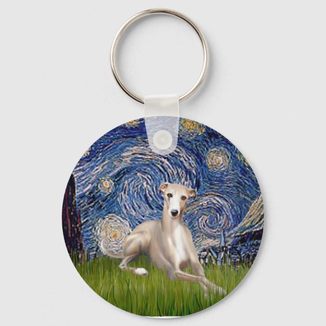 Chaveiro Starry Night - Whippet #2 (Frente)