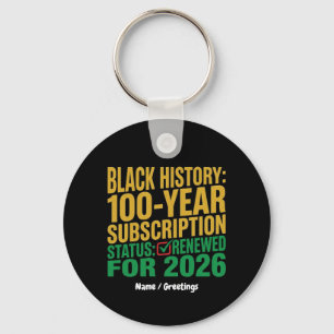 Chaveiro Status da Assinatura do Histórico Negro de 100 Ano