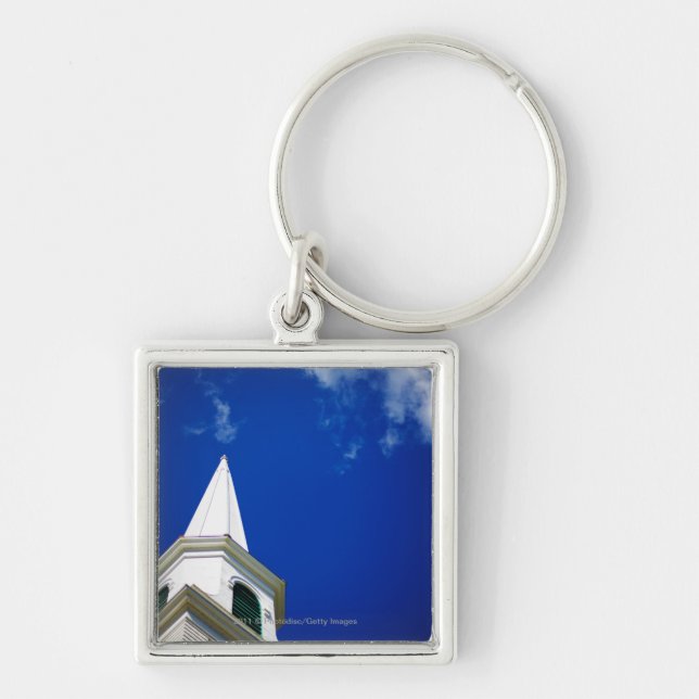 Chaveiro Steeple da igreja de Nova Inglaterra com um céu de (Frente)