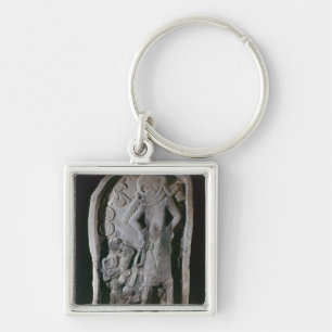 Chaveiro Stela que descreve um jogador da bola, de