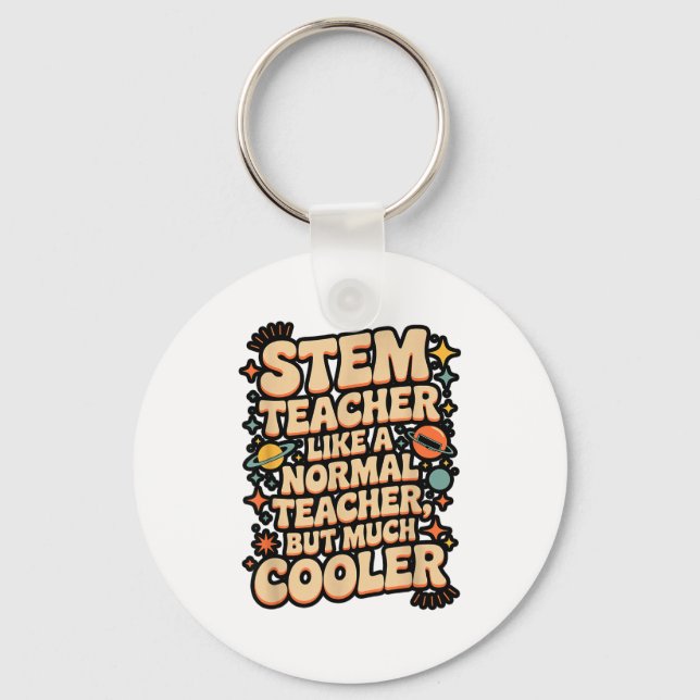 Chaveiro Stem Teacher Definition Funny Science Math Tech Te (Frente)