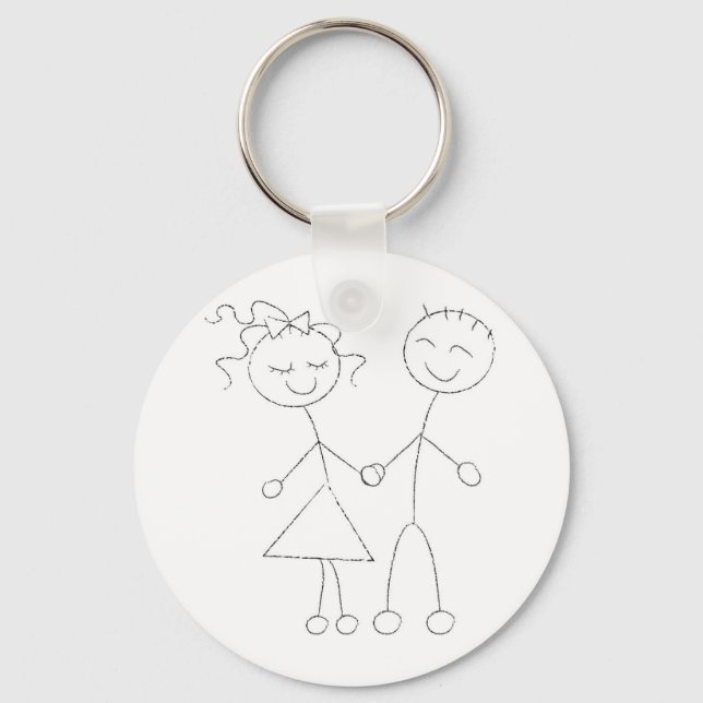 Chaveiro Stick Figure Boy and Girl (Frente)