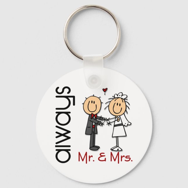 Chaveiro Stick Figure Wedding Casal & Sra. Always (Frente)