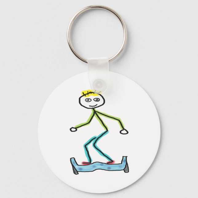 Chaveiro Stickman de Hoverboard (Frente)