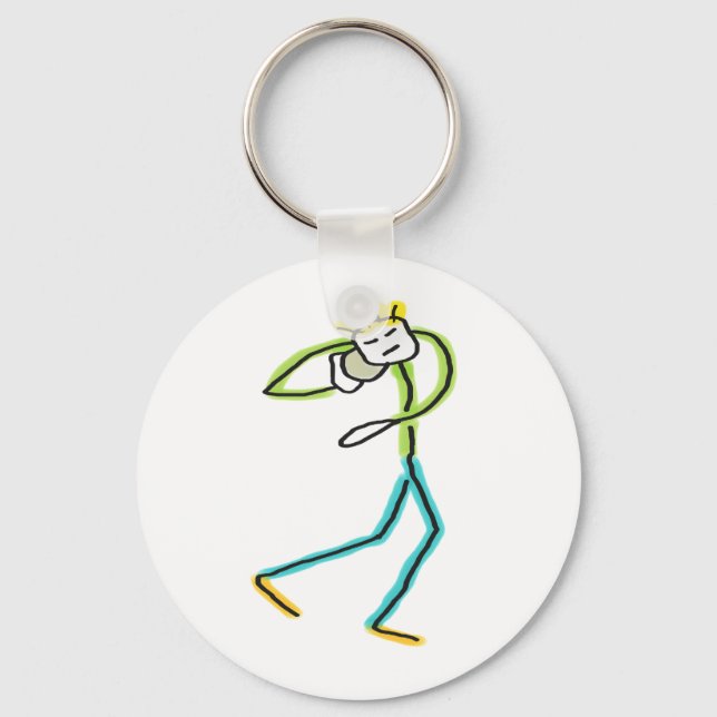 Chaveiro Stickman de Lançamento de Peso (Frente)