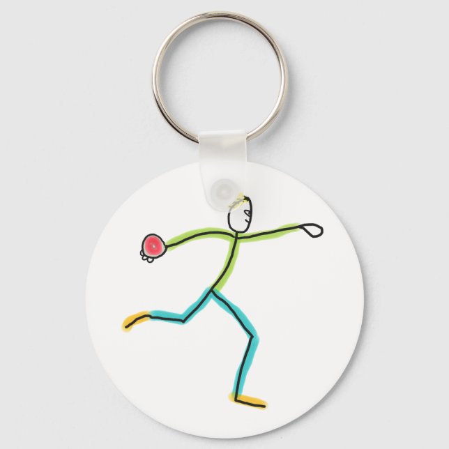 Chaveiro Stickman Lançador de Disco (Frente)
