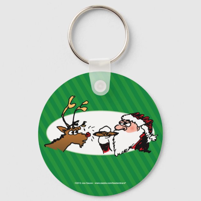Chaveiro Stogie Papai Noel Desenho Animado Divertido (Frente)