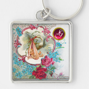 CHAVEIRO STORY BABY GIRL CHÁ GEM MONOGRAM