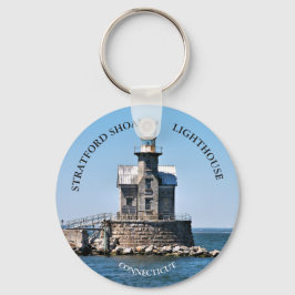 Chaveiro Stratford Shoal Lighthouse CT Round Keyring