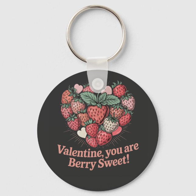 Chaveiro Strawberry Berry Sweet Kids Valentines Day (Frente)