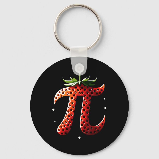 Chaveiro Strawberry Pi Day Engraçado Professor de Matemátic (Frente)