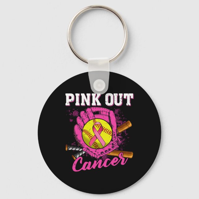 Chaveiro Strike Out Breast Cancer Awareness Softll Pink Wom (Frente)