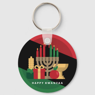 Chaveiro stripe diagonal Happy Kwanzaa