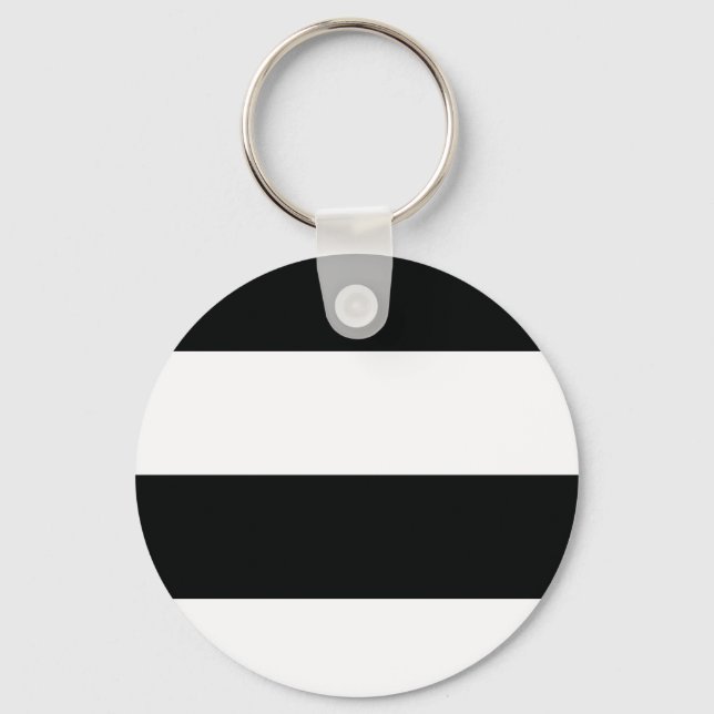 Chaveiro Striped (Preto e Branco) | Horizontal) Personalizá (Frente)