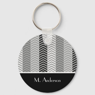 Chaveiro Stripes e Nome do Cevão Branco Preto Contemporâneo