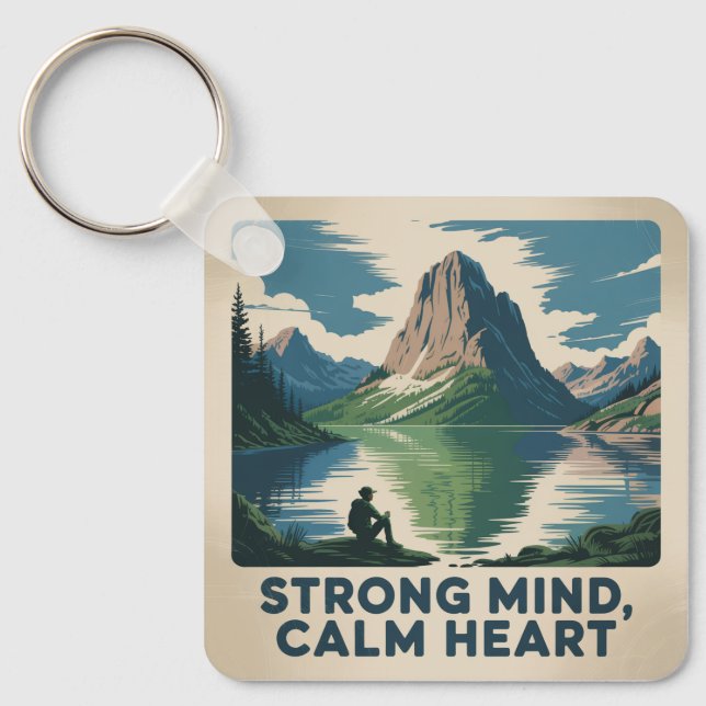 Chaveiro Strong Mind, Calm Heart (Frente)