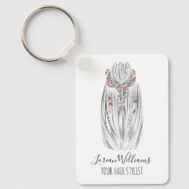 Chaveiro Stylish Pastel Hair Stylist Braid Hairstyle QR 