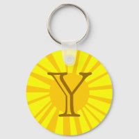 Sua Carta. Monograma de Raio Sol Amarelo Personali