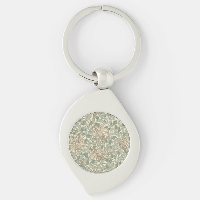 Chaveiro Suave Verde Vintage William Morris Honeysuckle (Frente)