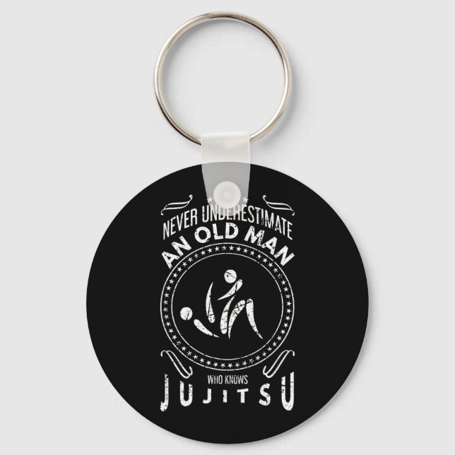 Chaveiro Subestimar um Velho que Conhece Jiu Jitsu BJJ (Frente)