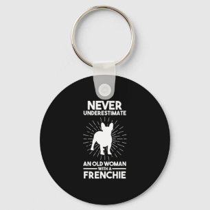 Chaveiro Subestime Uma Mulher Velha Com Um Buldogue Francês