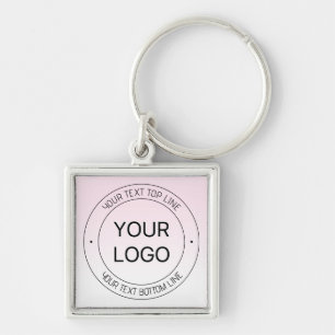 Chaveiro Substituição Fácil de Logo e Texto Editável Rosa O