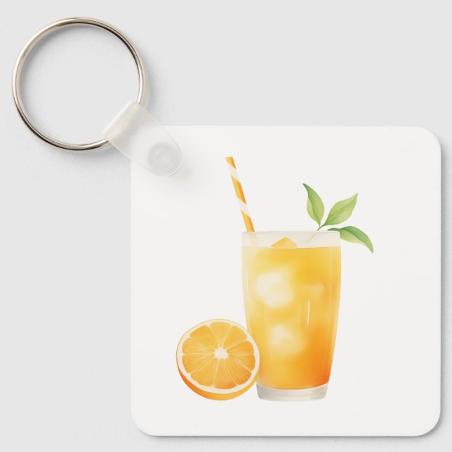 Chaveiro Suco de Laranja Aquarela (Frente)