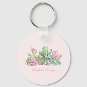 Chaveiro Suculentas Chic em Aquarela