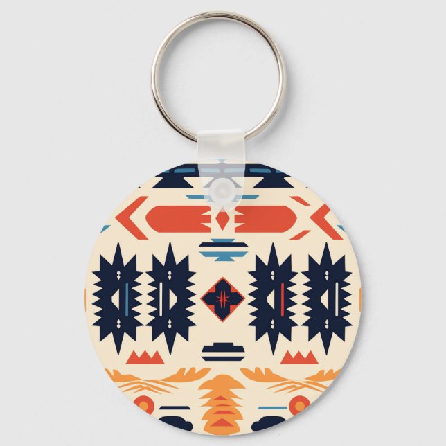 Chaveiro Sudoeste Tribal Azteca Geométrico Boho (Frente)