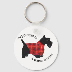 Chaveiro Suéter Xadrez Vermelho e Preto para Terrier Escocê