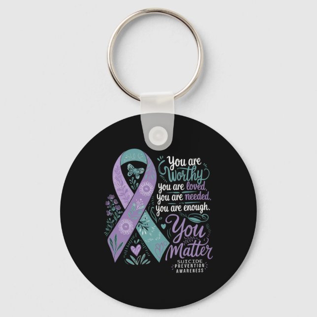 Chaveiro Suicide Prevention Awareness Sitive Suprt You  (Frente)