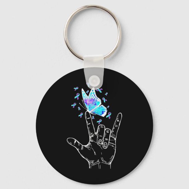 Chaveiro Suicide Prevention Awareness Week Butterfly Love H (Frente)