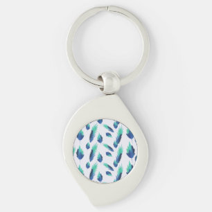 Chaveiro Summer Boho Blue Greenery Folhas Botânicas