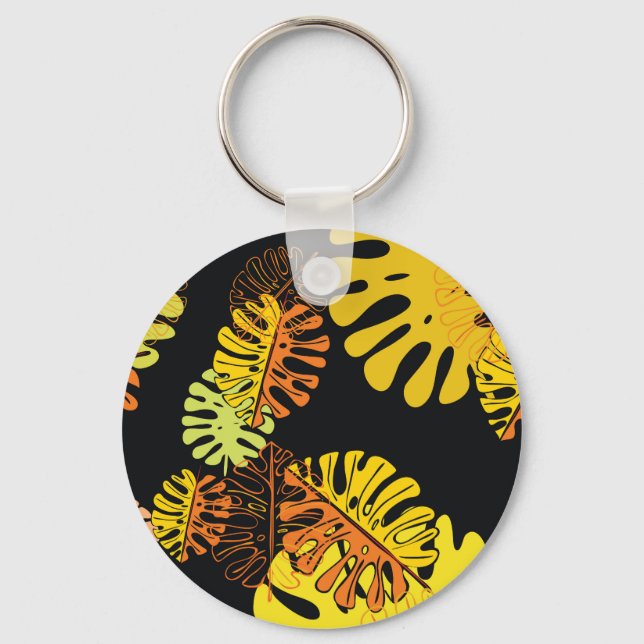 Chaveiro Summer Tropical Leaves Vintage Design (Frente)